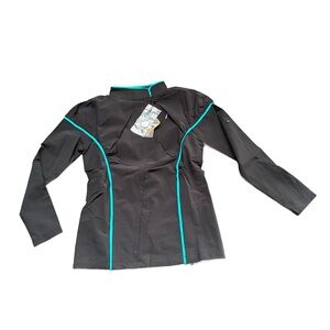 Women's Swingdish Black Jacket with Teal Accents